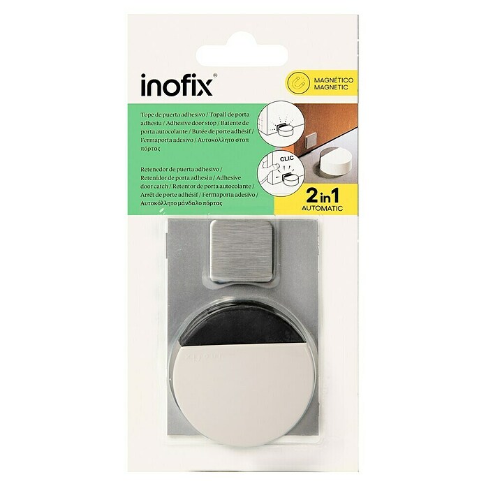 Inofix Tope de puerta 2037 (Acero inoxidable, Blanco)