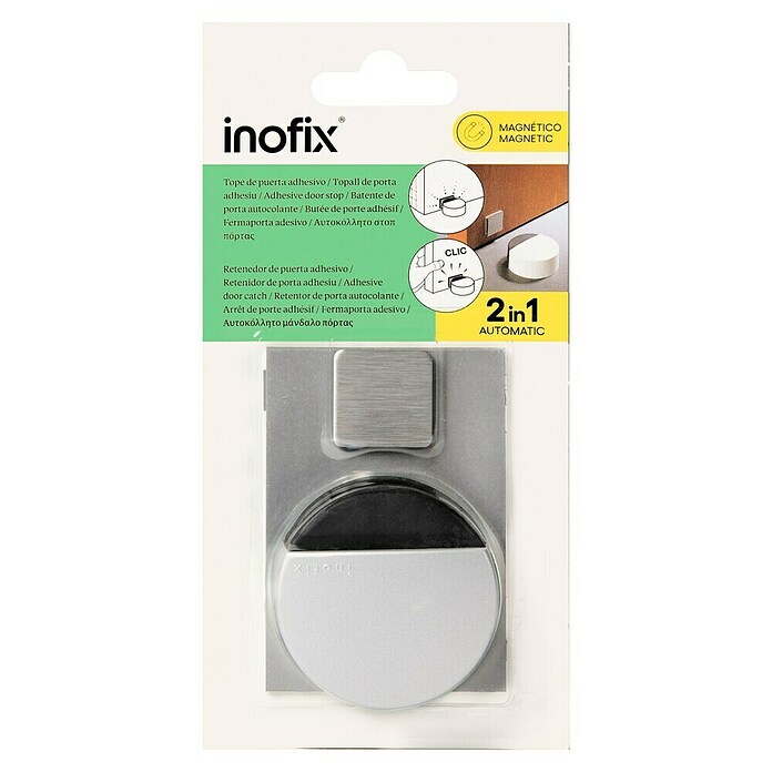 Inofix Tope de puerta 2037 (Acero inoxidable, Gris metalizado)