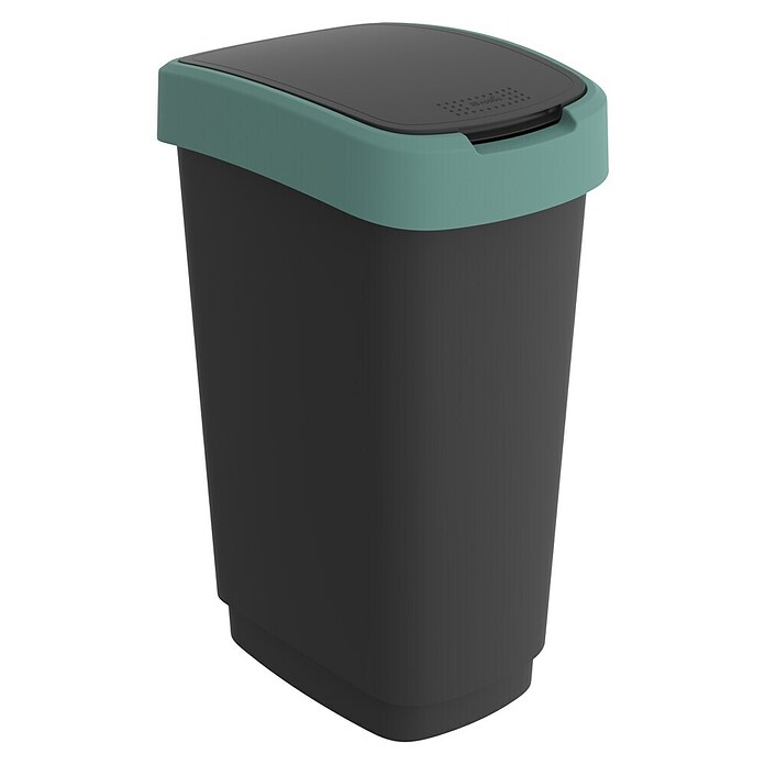 Rotho Koš z nihajnim pokrovom Twist  (50 l, Plastika, Zelena) | 3721 - Abfalleimer Kunststoff | HHDA - Abfall | HHD - Abfall | HH - Reinigung | H - Innendeko/Farben | BAUHAUS