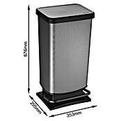 Rotho Treteimer Paso (40 l, Kunststoff, Carbon) | BAUHAUS
