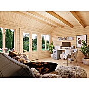 Palmako Caseta de jardín Claudia Baja (Medidas ext. (An x Pr): 440 x 346 cm, Madera sin tratar, Natural) | BAUHAUS