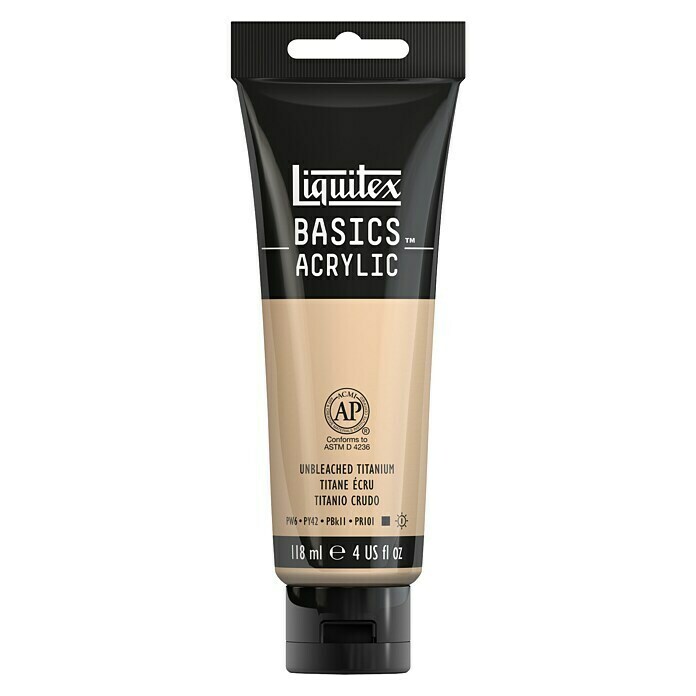 Liquitex Basics AcrylfarbeFarbe: Ungebleichtes Titan, 118 ml, Tube Front View