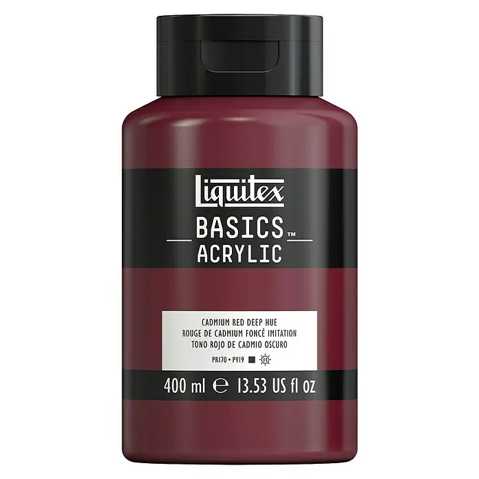 Liquitex Basics Acrylfarbe - Kadmiumrot dunkel, 400 ml - Liquitex BASICS Acrylfarbe in Cadmiumrot Tief - hochwertige Farbe für Künstler und Hobbyanwender, 400ml.