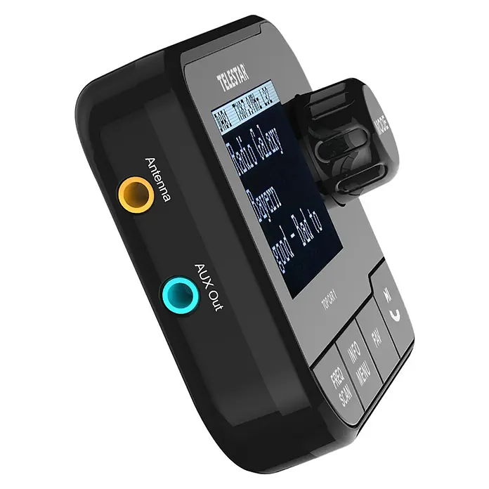 Telestar Adapter TOP CAR 1 zur Nachrüstung mit Bluetooth-Streaming und Freisprechfunktion - L x B x H: 2,9 x 8,6 x 6,2 cm - Das TeleStar Autoradio mit Antennenanschluss und AUX Ausgang bietet vielseitige Konnektivität und Entertainment für unterwegs.