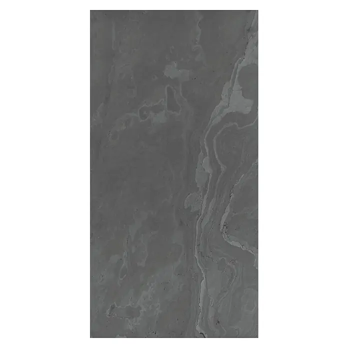 Jangal Wandpaneel Modular Wall Stone - Black Slate, 1.040 x 520 x 6 mm - Graue Marmor-Textur mit natürlichen Mustern und eleganten Wirbeln, ideal für Hintergründe und Designelemente.