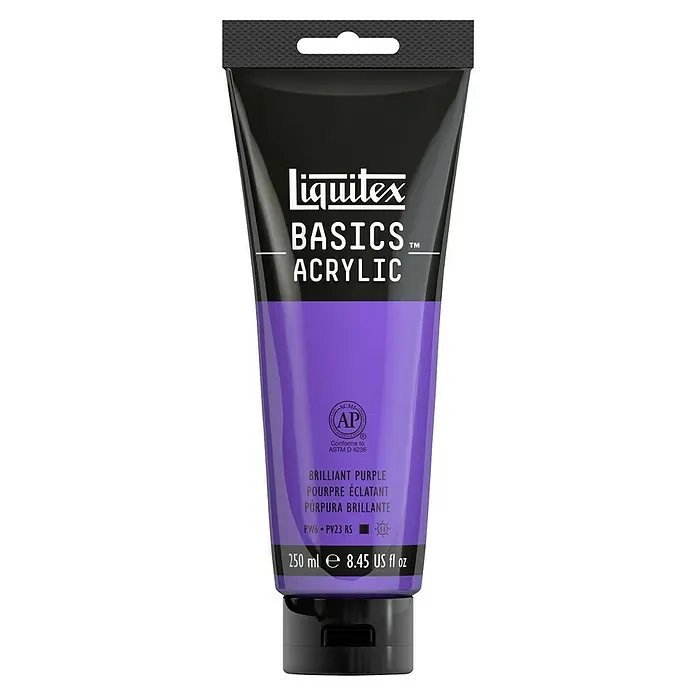 Liquitex Basics Acrylfarbe - Brillantlila, 250 ml - Eine Tube Liquitex Basics Acrylfarbe in der Farbe Brillant Purple, ideal für Künstler und Hobbybastler.