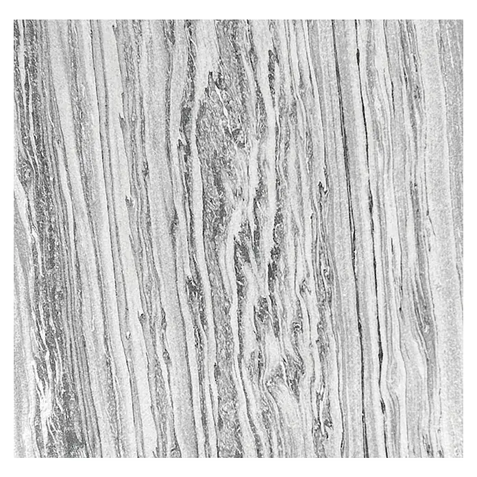 Jangal Wandpaneel Modular Wall Stone - Arktic Marble, 520 x 520 x 6 mm - Nahaufnahme einer Holzoberfläche mit Maserung in Schwarzweiß, die die Textur und das natürliche Muster des Holzes hervorhebt.
