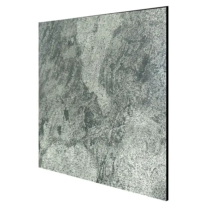 Jangal Wandpaneel Modular Wall Stone - Diamond Slate, 520 x 520 x 6 mm - Graue Steinfliese mit unregelmäßigen Flecken und einer leicht rauen Textur, ideal für Innen- und Außenbereiche.