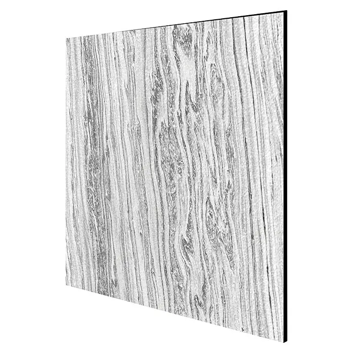 Jangal Wandpaneel Modular Wall Stone - Arktic Marble, 520 x 520 x 6 mm - Graues Produkt mit einem faszinierenden, gewundenen Muster. Die Textur erinnert an Holz und verleiht dem Produkt ein natürliches Aussehen.