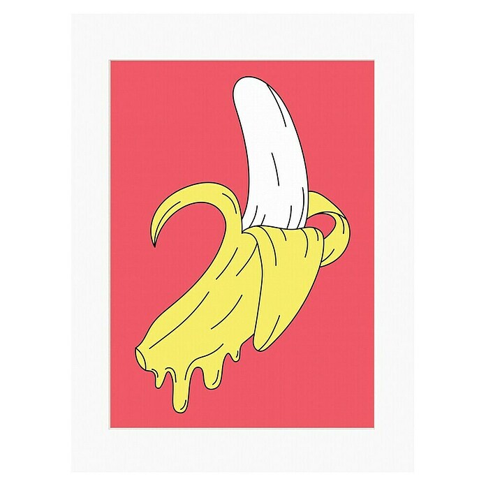 Papermoon Poster (Melting Pink Banana, B x H: 60 x 80 cm, Mit Passepartout) | BAUHAUS