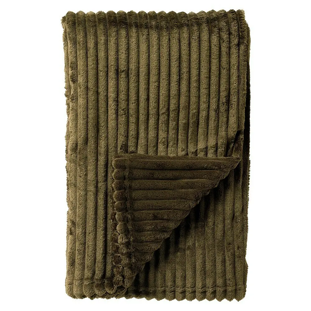 Tache Home Fashion Überwurfdecke – 63x87 Cm, Graues Streifenmuster, Kuschelig Mit Sherpa-Futter | Sofadecke, Bettdekor