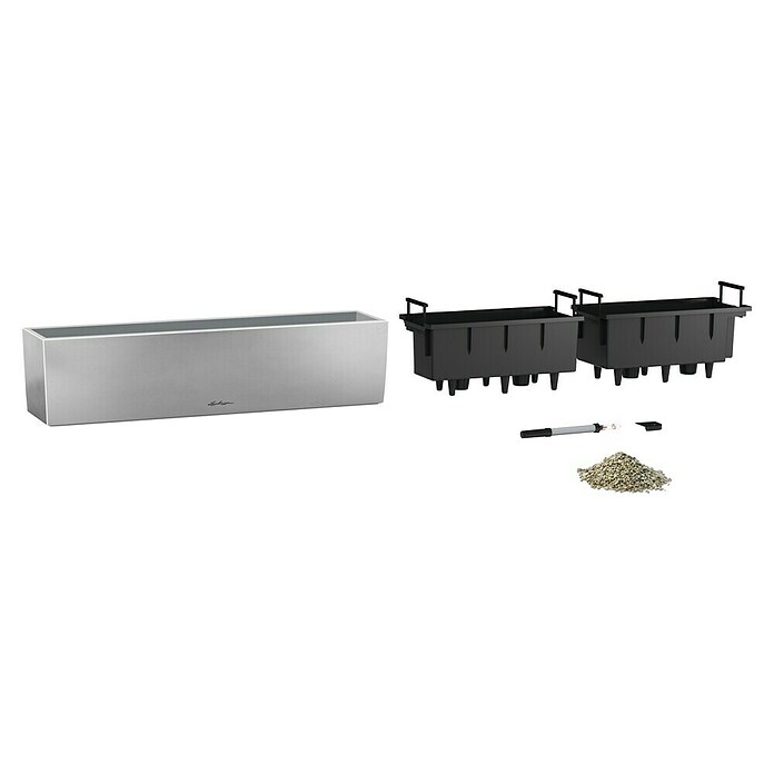 Lechuza Balkonkasten Balconera Steel (Max. Außenlänge: 80 cm, Perlgrau, Edelstahl) | BAUHAUS
