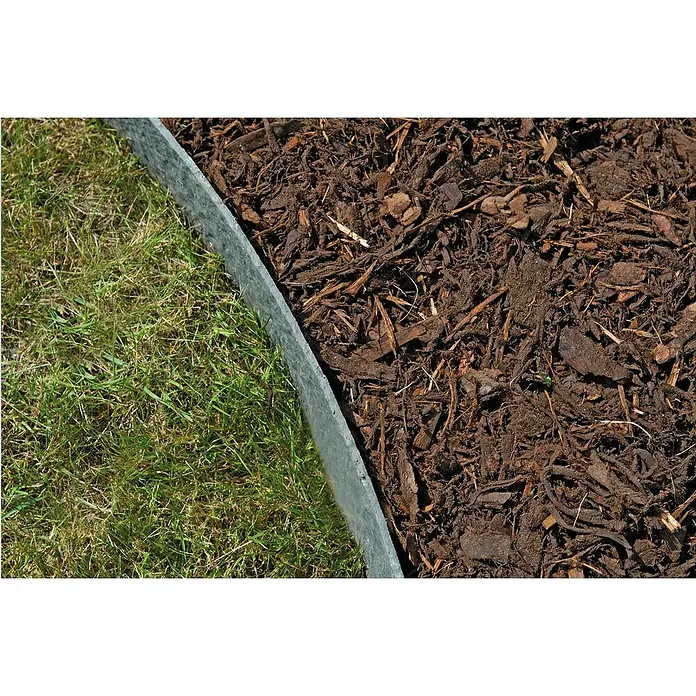 Oase Beeteinfassung & Teichrand PondEdge - L x H: 25.000 x 7 mm, Breite: 190 mm - Rasenkante aus recyceltem Kunststoff neben Gras und Mulch, ideal für Gartenbau und Landschaftsgestaltung.