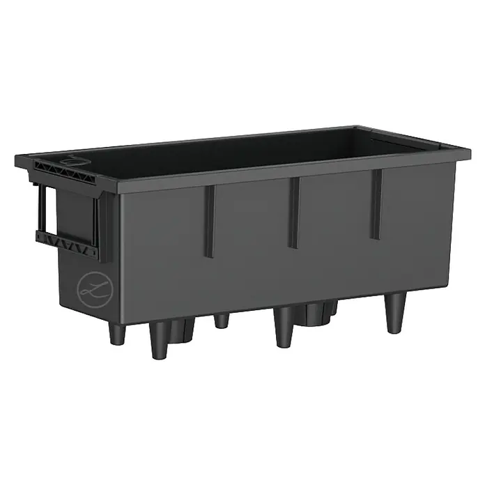 Lechuza Pflanzkasten-Einsatz Balconera - Kunststoff, Schwarz, Passend für: Balconera 80 - Eine detaillierte Ansicht einer schwarzen Pflanzkasten-Konstruktion, die modernes Design und Funktionalität vereint. Ideal für den Außenbereich.
