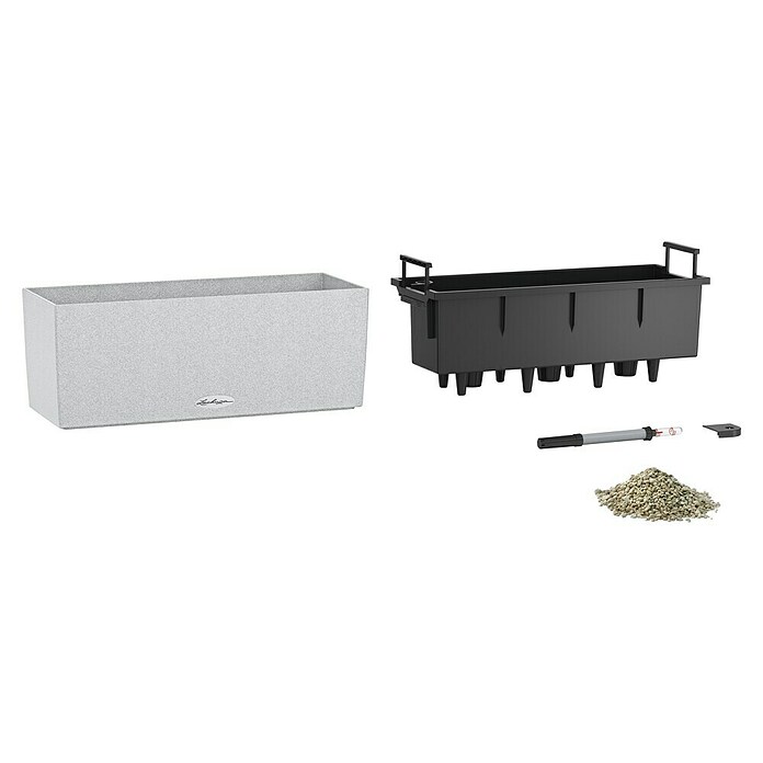 Lechuza Balkonkasten Balconera Stone (Max. Außenlänge: 50 cm, Kunststoff, Quarzweiß) | BAUHAUS