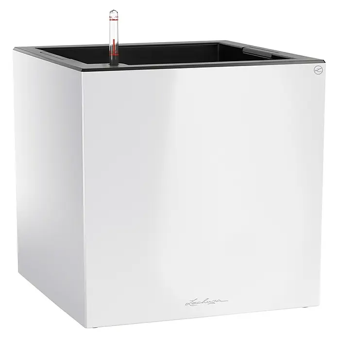 Lechuza Pflanzkasten Canto Premium - Außenmaß (L x B x H): 40 x 40 x 40 cm, Kunststoff, Weiß Glänzend - Lechuza Classico Premium Pflanzgefäß in Weiß, ein stilvolles und funktionales Accessoire für den Innen- und Außenbereich.