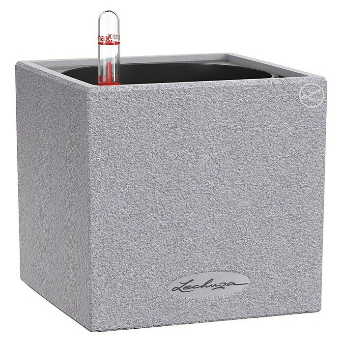 Lechuza Pflanzkübel eckig Canto Stone (Außenmaß (L x B x H): 14 x 14 x 13,5 cm, Kunststoff, Grau) | BAUHAUS