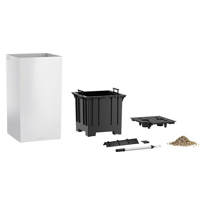 Lechuza Pflanzsäule eckig Canto Premium (Außenmaß (L x B x H): 40 x 40 x 76 cm, Kunststoff, Weiß Glänzend) | BAUHAUS