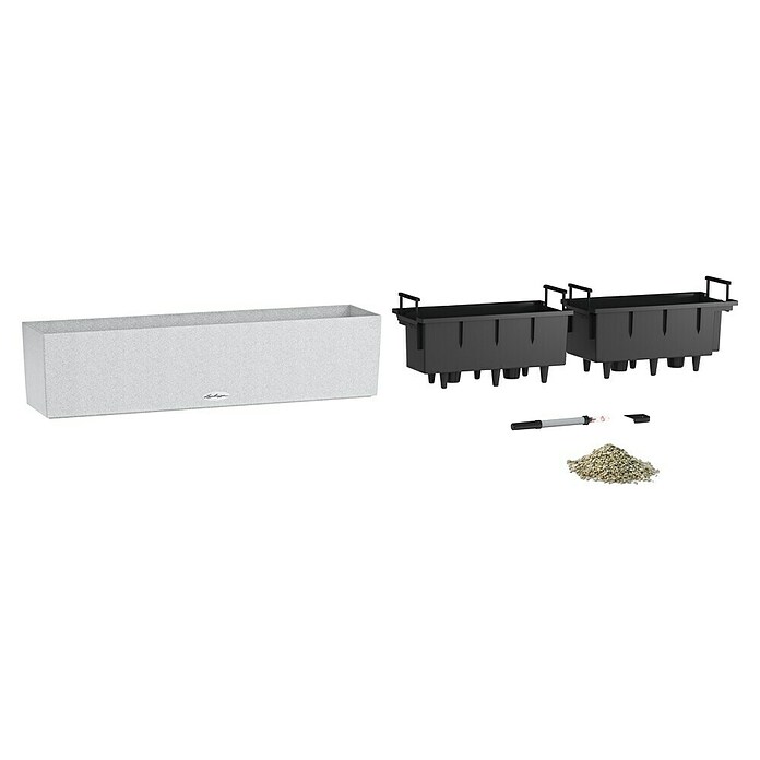 Lechuza Balkonkasten Balconera Stone (Max. Außenlänge: 80 cm, Kunststoff, Quarzweiß) | BAUHAUS