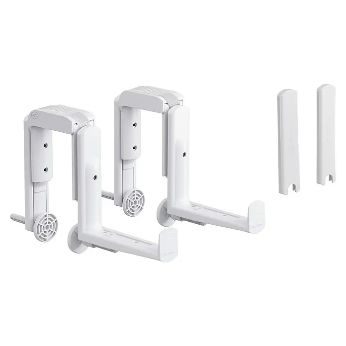 Lechuza Balconera Balkonkastenhalter Wand - Kunststoff, Weiß, Passend für: alle Balconera Größen - Nahaufnahme der weißen VESA Halterung, einstellbar und aus robustem Material, ideal zur sicheren Befestigung von Bildschirmen.