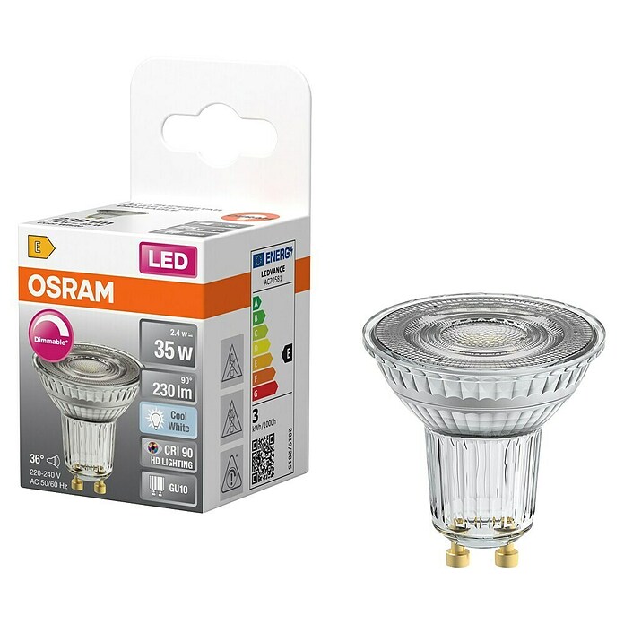 Osram Superstar LED svetlobni vir PAR16 - 2,4W  (GU10, Možnost zatemnitve, Hladno bela, 230 lm, 2,4 W) | LED luči | Svetlila | Elektro in svetila | Izdelki | BAUHAUS