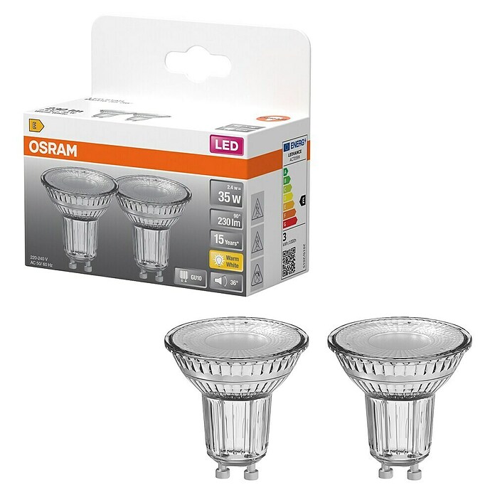 Osram Ledlichtbron (GU10, 2,4 W, 230 lm, 2 st.) | BAUHAUS