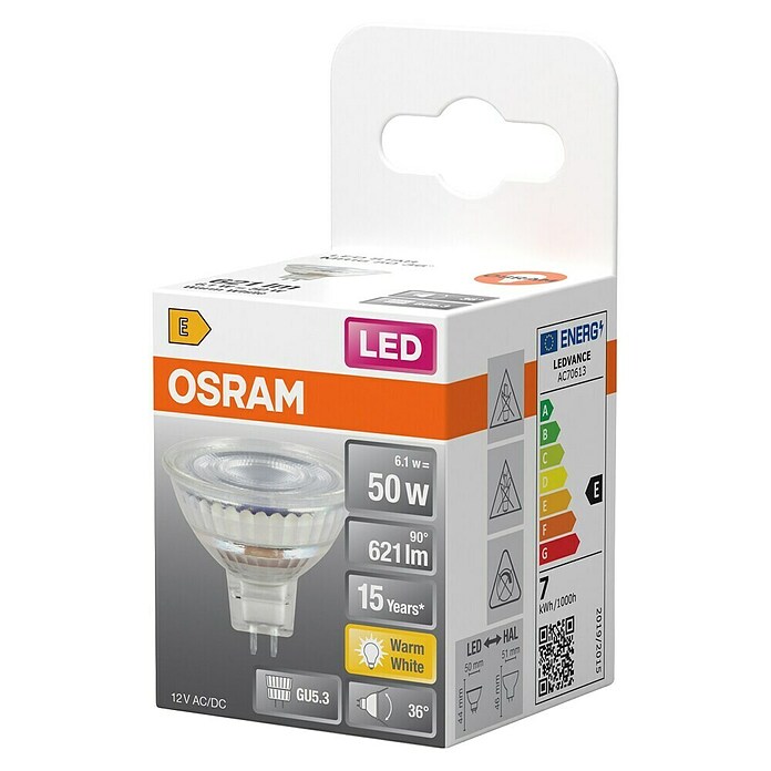 Osram Star Ledlamp MR16 (GU5,3, Niet dimbaar, Warm wit, 621 lm, 6,1 W) | BAUHAUS