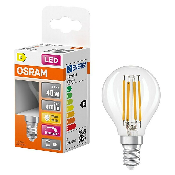 Osram LED-Leuchtmittel P40 827 (E14, 3,4 W, 470 lm) | BAUHAUS