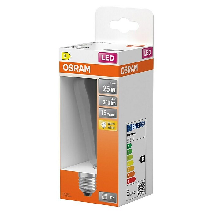 Osram Star LED-Lampe Classic Edison (E27, Nicht Dimmbar, Warmweiß, 250 lm, 1,8 W) | BAUHAUS