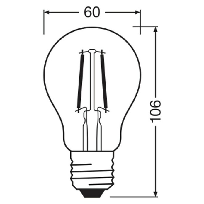 Osram Superstar Ledlamp Classic A 25 Filament (E27, Dimbaar, Warm wit, 250 lm, 1,8 W) | BAUHAUS