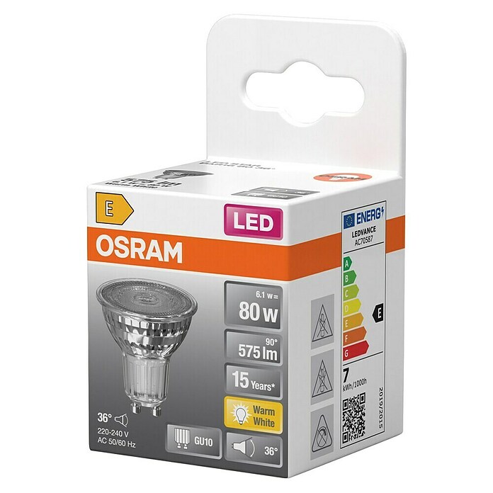 Osram LED žarulja  (GU10, Bez prigušivanja, Topla bijela, 575 lm, 6,1 W) | BAUHAUS