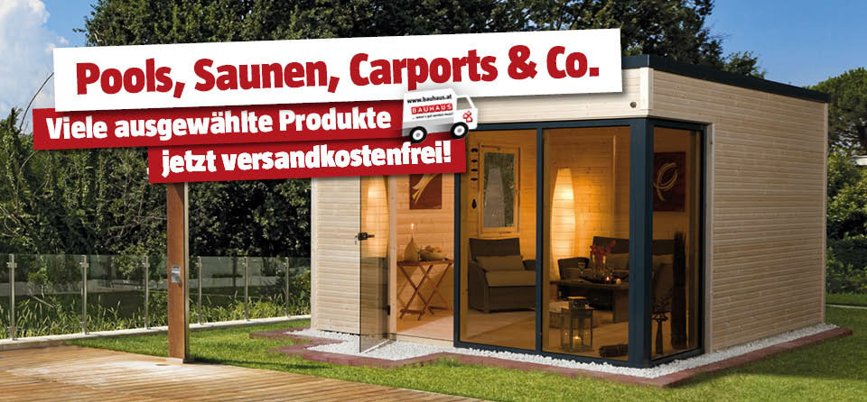 WEKA Gartenhaus aus Holz mit Glas, Titel Pools, Saunen, Carports & Co. bis 31.08.2025 versandkostenfrei