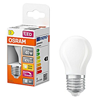 Osram Superstar Bombilla LED (E27, Intensidad regulable, Blanco cálido, 470 lm, 3,4 W, Mate)