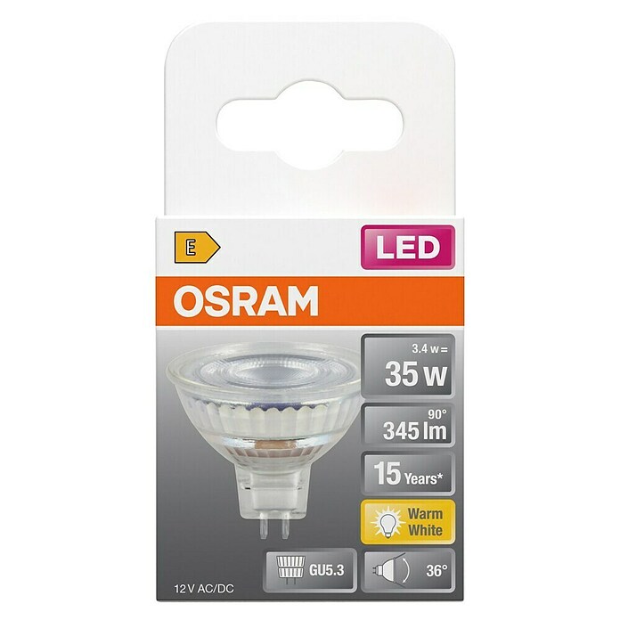 Osram Star LED-Lampe MR16 (GU5,3, Nicht Dimmbar, Warmweiß, 345 lm, 3,4 W) | BAUHAUS