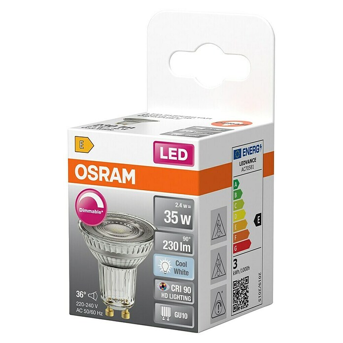 Osram Superstar LED svetlobni vir PAR16 - 2,4W  (GU10, Možnost zatemnitve, Hladno bela, 230 lm, 2,4 W) | LED luči | Svetlila | Elektro in svetila | Izdelki | BAUHAUS