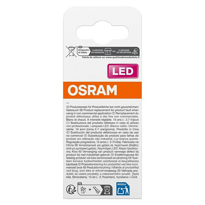 Osram Superstar Ledlamp Classic P (Dimbaar, Warm wit, 470 lm, 3,4 W) | BAUHAUS