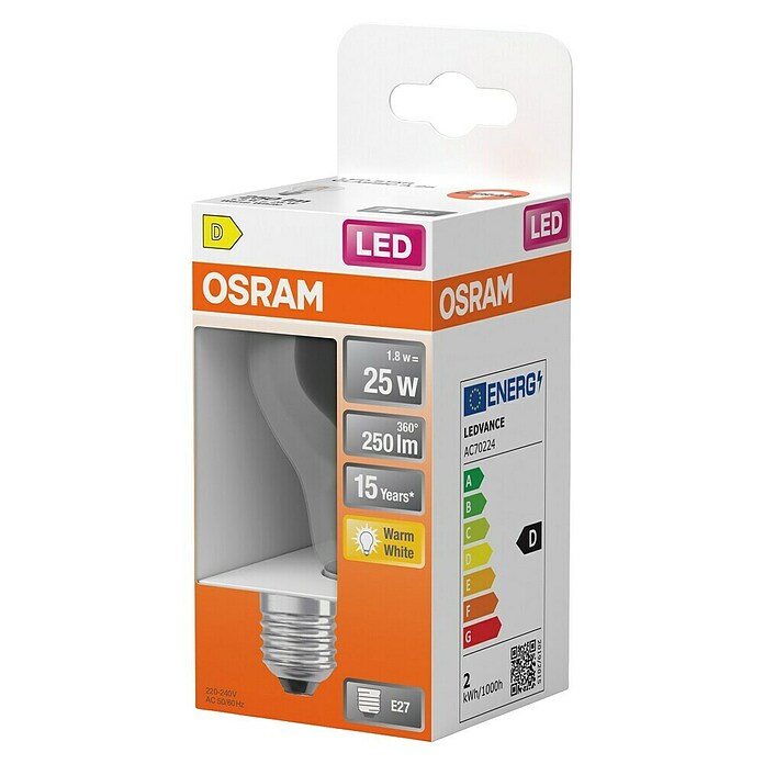 Osram Star LED-Lampe Classic A (E27, Nicht Dimmbar, Warmweiß, 250 lm, 1,8 W) | BAUHAUS