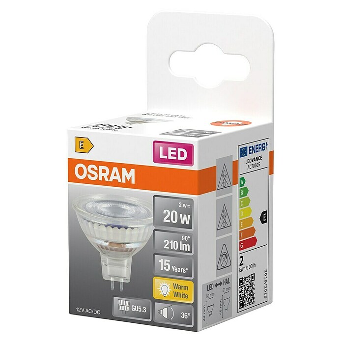 Osram LED žarulja 827  (GU5,3, Bez prigušivanja, Topla bijela, 210 lm, 2 W) | BAUHAUS