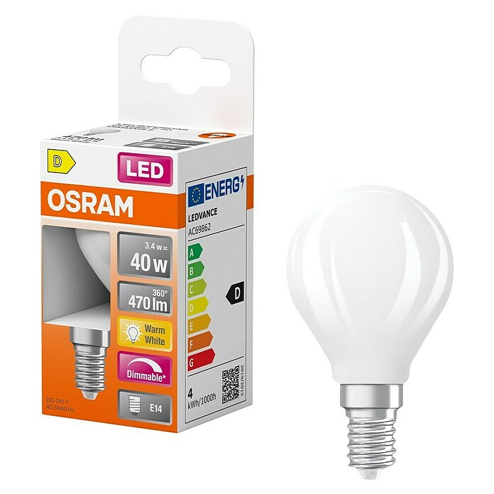 Osram Superstar Ledlamp Classic P (Dimbaar, Warm wit, 470 lm, 3,4 W) | BAUHAUS