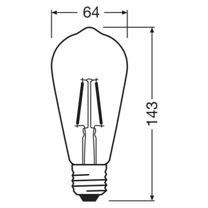 Osram Star LED-Lampe Classic Edison (E27, Nicht Dimmbar, Warmweiß, 250 lm, 1,8 W) | BAUHAUS