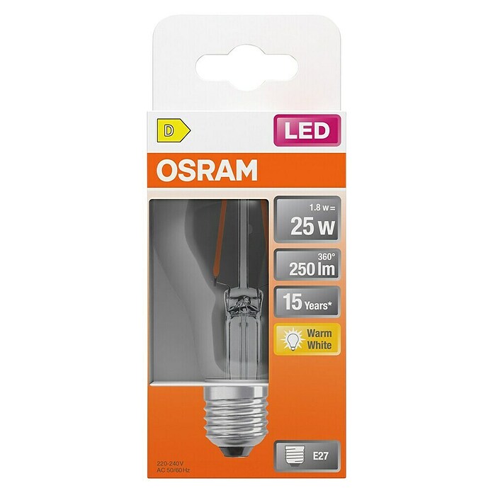 Osram Star LED-Lampe Classic A (E27, Nicht Dimmbar, Warmweiß, 250 lm, 1,8 W) | BAUHAUS
