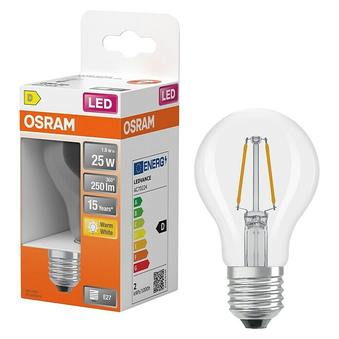 Osram Star LED-Lampe Classic A (E27, Nicht Dimmbar, Warmweiß, 250 lm, 1,8 W) | BAUHAUS