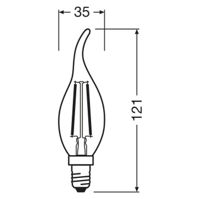 Osram LED žarulja BA25  (E14, 1,8 W, 250 lm) | BAUHAUS