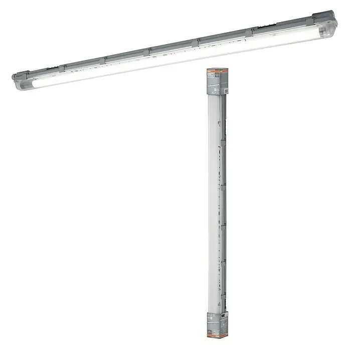 Osram LED-Feuchtraumlichtleiste Submarine - L x B x H: 126,1 x 6,6 x 7,5 cm, Lichtfarbe: Kaltweiß, 16 W, IP65 - Aufnahme einer LED-Feuchtraumleuchte mit Tragschiene. Diese Leuchte ist für anspruchsvolle Umgebungen konzipiert und bietet zuverlässige Beleuchtung.