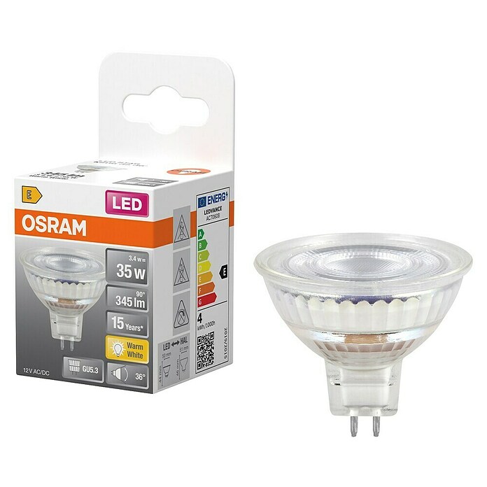 Osram Star LED-Lampe MR16 (GU5,3, Nicht Dimmbar, Warmweiß, 345 lm, 3,4 W) | BAUHAUS