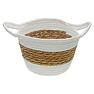 Cesta redonda (Blanco, Con asa)