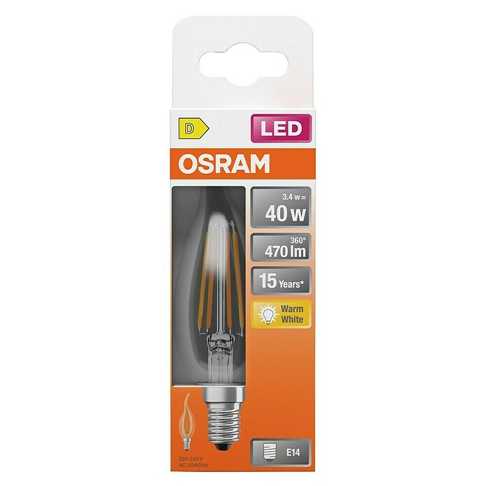 Osram LED žarulja BA40 827  (E14, 3,4 W, 470 lm) | BAUHAUS