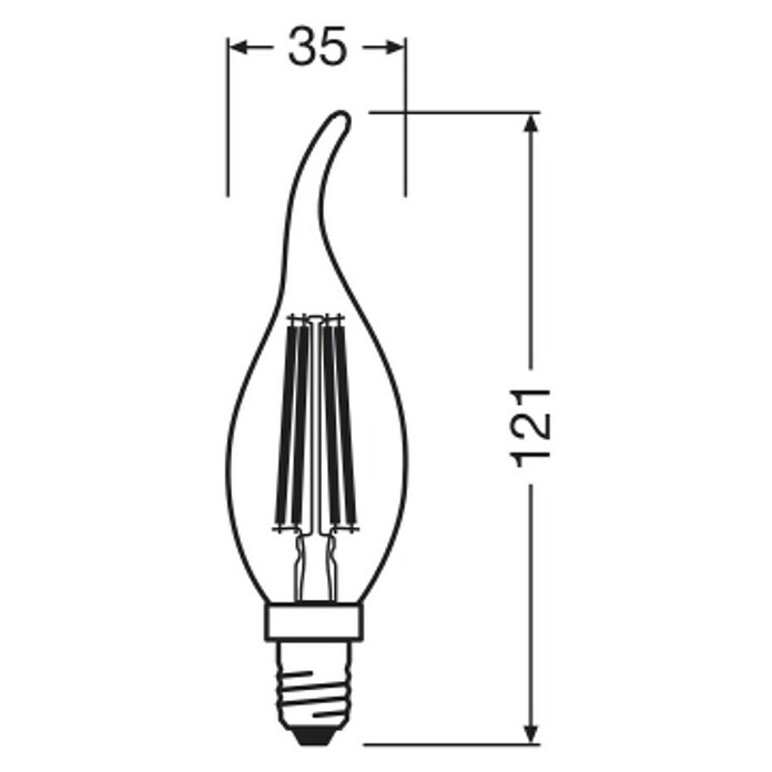 Osram LED žarulja BA40 827  (E14, 3,4 W, 470 lm) | BAUHAUS