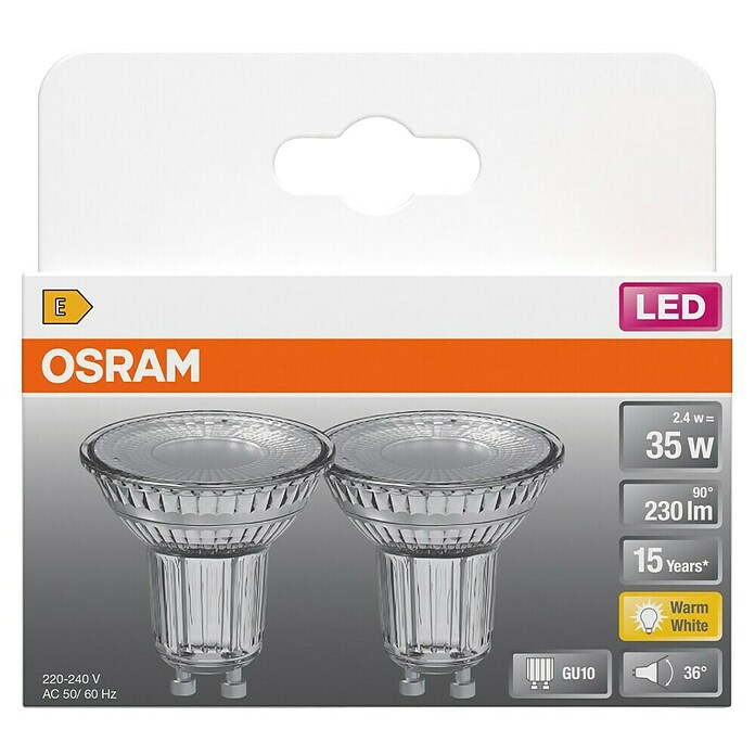 Osram LED žarulja PAR16 - 2,4W  (GU10, 2,4 W, 230 lm, 2 Kom.) | BAUHAUS