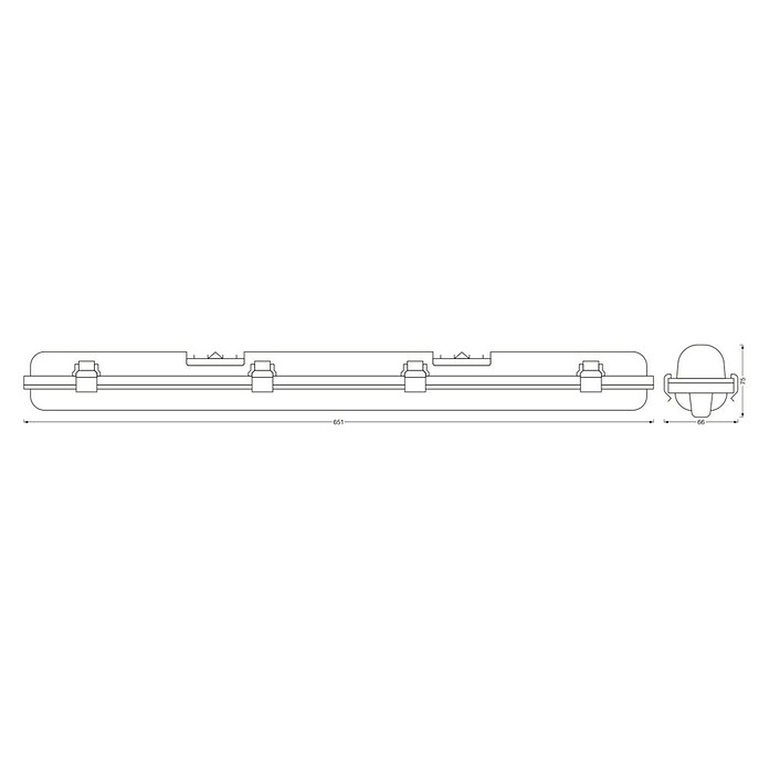 Osram LED letev za vlažne prostore Submarine  (Do x Š x V: 65,1 x 6,6 x 7,5 cm, Barva svetlobe: Hladno bela, 8 W, IP65) | 3094 - Feuchtraum Lichtleiste | CAKA - Zweckleuchten | CAK - Technisches Licht | CA - Beleuchtung | C - Elektro | BAUHAUS